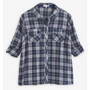 Boylen Relaxed Button Down Woven Top